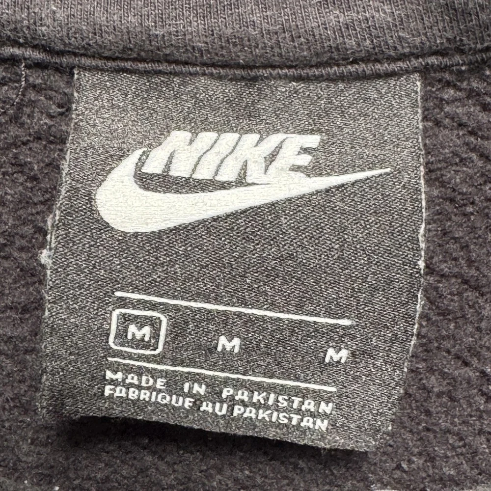 Nike Sweatshirt Mens Medium Black 1/4 Zip Fleece Pullover Swoosh Logo DC5424-010